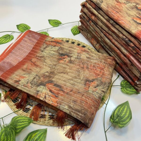 Linen Printed Saree