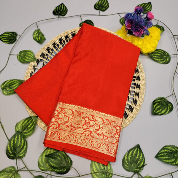Mysore Crepe Plain Saree