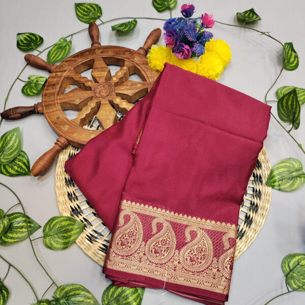 Mysore Crepe Plain Saree